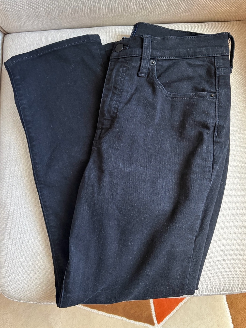J.Crew Factory Essential Straight Jean in All Day Stretch, Black (Size 28)
